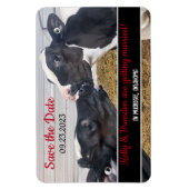 カーブキスをするウエディング日付を保存 マグネット (縦)