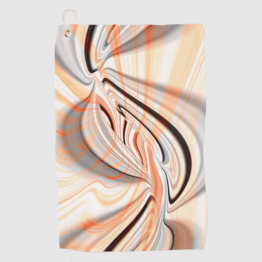 カーブデザイン付きスムースカラーテクスチャの「舌」 ゴルフタオル (正面)