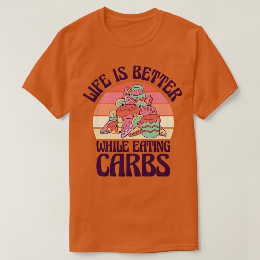 カーブファストフードライフグルメ食べ物ズデザートパストリー Tシャツ (デザイン正面)