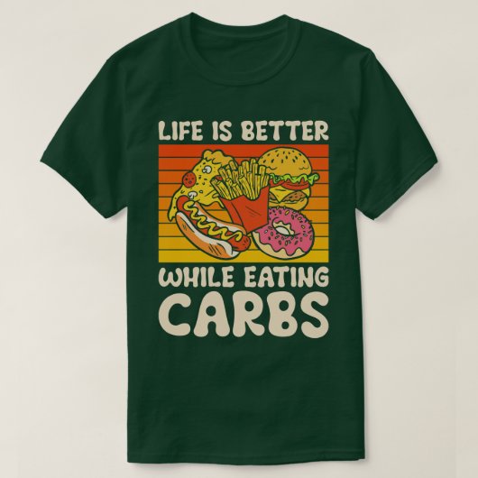 カーブファストフードライフグルメ食べ物ズデザートパストリー Tシャツ (デザイン正面)