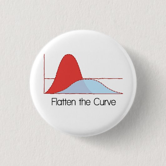カーブボタンを平坦化する 缶バッジ (正面)