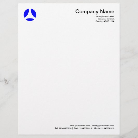 カーブボール – 青 レターヘッド (正面)