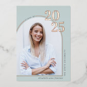 カーブ上で |フォイル卒業発表 箔招待状 (正面)