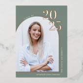 カーブ上で |フォイル卒業発表 箔招待状 (正面)