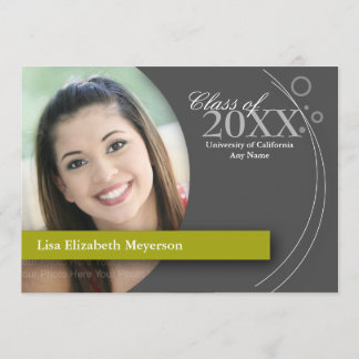 カーブ及び点の卒業: カスタムの緑 招待状