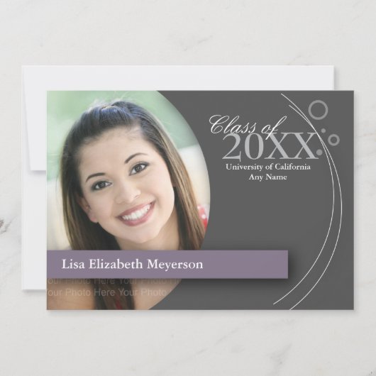 カーブ&ドットの目盛り：パカスタムープル 招待状 (正面)