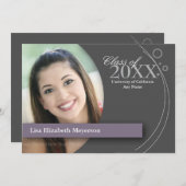 カーブ&ドットの目盛り：パカスタムープル 招待状 (正面/裏面)