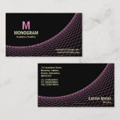 カーブ – ブラックのピンクとクリーム 名刺 (正面/裏面)