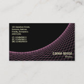 カーブ – ブラックのピンクとクリーム 名刺 (裏面)