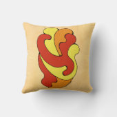 カーブ（黄色、赤、オレンジ）を採用してピロを投げる クッション (裏面)