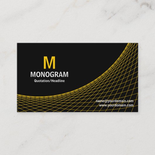 カーブ – 黒のオレンジ 名刺 (正面)