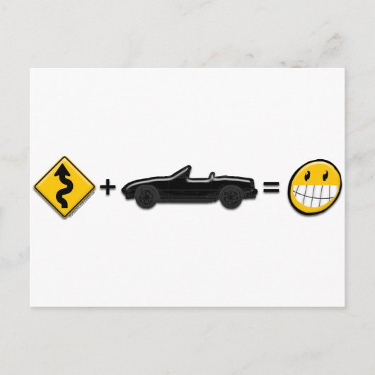 カーブ+ MX5 =おもしろい ポストカード (正面)