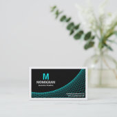 カーブII – シアン（黒） 名刺 (スタンド正面)