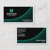 カーブII -ターコイズオン黒 名刺 (正面/裏面)