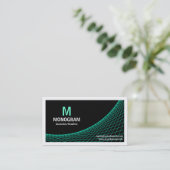 カーブII -ターコイズオン黒 名刺 (スタンド正面)