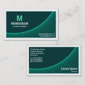 カーブII -ターコイズオンDkグリーン 名刺 (正面/裏面)