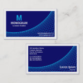カーブII – ネイビーブルーのスカイブルー 名刺 (正面/裏面)