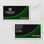 カーブII – 黒のシルバーグレー 名刺 (正面/裏面)