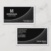 カーブII – 黒のシルバーグレー 名刺 (正面/裏面)