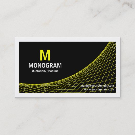 カーブII – 黒の黄色 名刺 (正面)