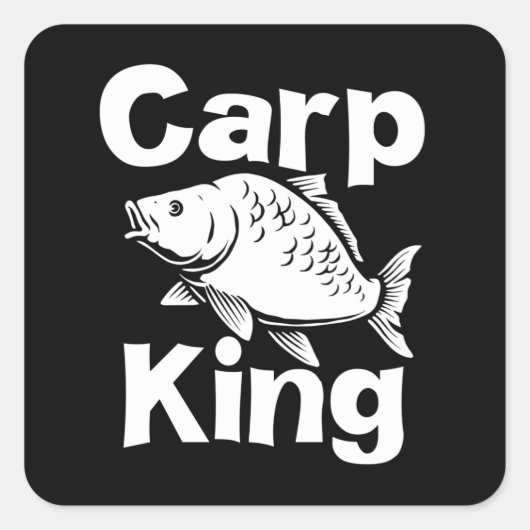 カープハンター魚釣りフィッシャーマンアングラー スクエアシール (正面)