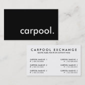 カープール。(色のカスタマイズ可能) 名刺 (正面/裏面)