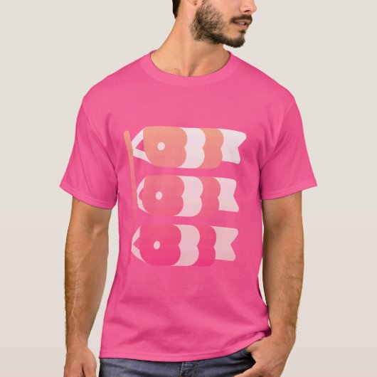 カープ日本のコイ漢字鯉登国旗 Tシャツ (正面)