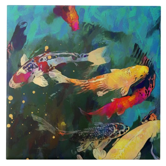 カープ日本のセラミックタイル タイル (正面)