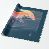 カープ日本のブルーラッピング紙のプリント ラッピングペーパー (アンロールド)