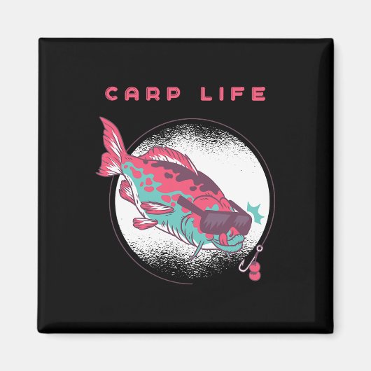 カープ魚釣り マグネット (正面)