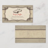 カーベビーシャワーヴィンテージレトロおむつラッフル エンクロージャーカード (正面/裏面)