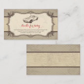 カーベビーシャワーヴィンテージレトロベビー要求 エンクロージャーカード (正面/裏面)