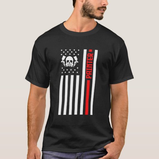 カーペインター米国旗車の自動体絵を描ズ Tシャツ (正面)