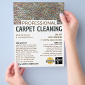 カーペカラフルット、カーペットクリーナー、クリーニングサービス チラシ (手)