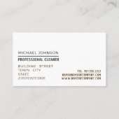 カーペカラフルット、カーペットクリーナー、クリーニングサービス 名刺 (裏面)