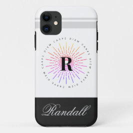 カーペスタイリッシュディエム太陽シンボルモノグラム名 iPhone 11 ケース
