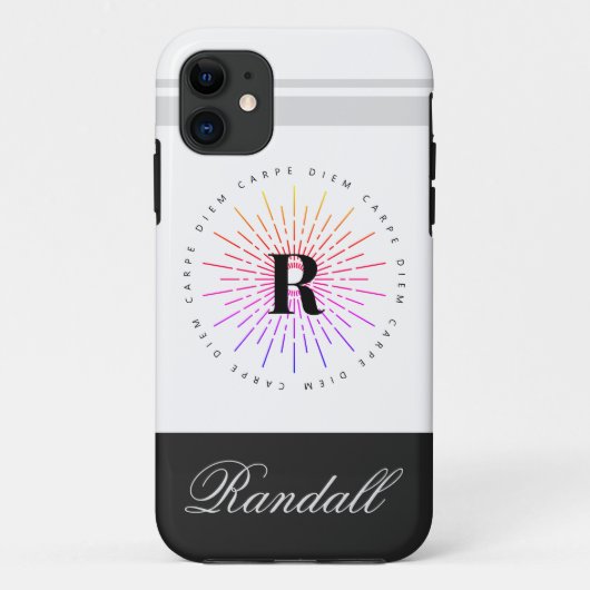 カーペスタイリッシュディエム太陽シンボルモノグラム名 Case-Mate iPhoneケース (裏面)