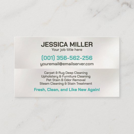 カーペットと室内清掃サービス 名刺 (裏面)