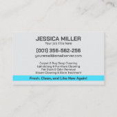 カーペットと室内清掃サービス 名刺 (裏面)