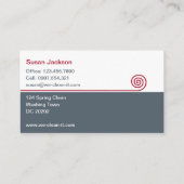 カーペットのクリーニングの名刺 名刺 (裏面)