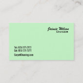 カーペットのクリーニングの名刺 名刺 (裏面)
