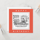 カーペットのショールームはうなずく犬の漫画を販売しない カード (正面/裏面インサイチュ)