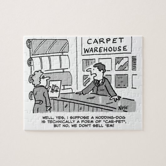 カーペットのショールームはうなずく犬を販売しない ジグソーパズル (横)