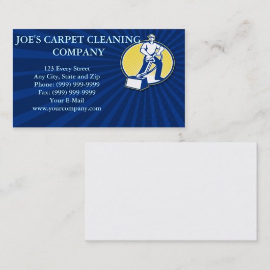 カーペットの洗剤の真空のクリーニング機械レトロ 名刺 (正面/裏面)