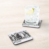 カーペットを敷いて下さい袋詰め作業者、遅い1860年代(版木、銅版、版画) (b/wの写真)に コースター (右側)