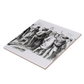 カーペットを敷いて下さい袋詰め作業者、遅い1860年代(版木、銅版、版画) (b/wの写真)に タイル (側面)