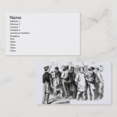 カーペットを敷いて下さい袋詰め作業者、遅い1860年代(版木、銅版、版画) (b/wの写真)に 名刺 (正面/裏面)