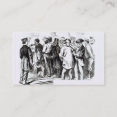 カーペットを敷いて下さい袋詰め作業者、遅い1860年代(版木、銅版、版画) (b/wの写真)に 名刺 (裏面)