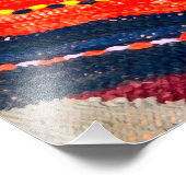 カーペットカラフルと赤い枕 フォトプリント (角)