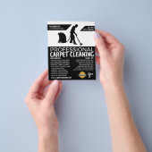 カーペットクリーナシルエット、カーペットクリーニングサービス チラシ (手)